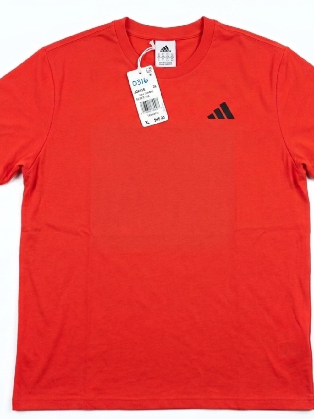 adidas Men’s Red Short Sleeve Crew Neck Tee with Black Logo